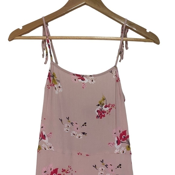 Express pink floral ruffle hem fit and flare sleeveless dress XXS Y2K Fairycore - Picture 4 of 6